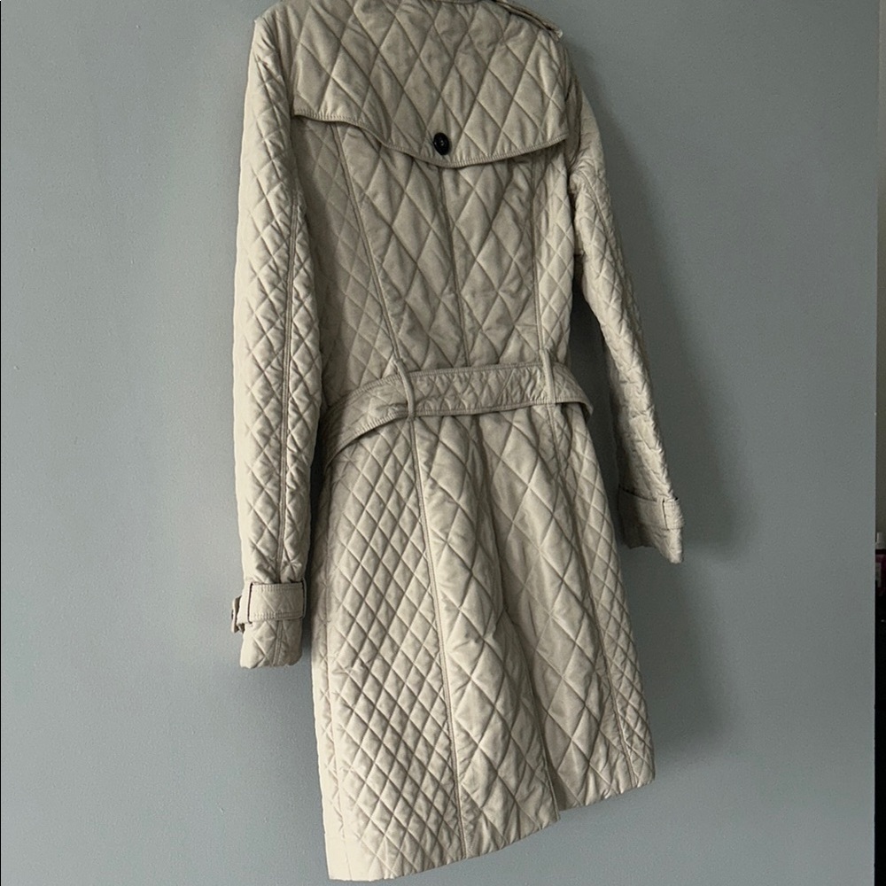 Burberry Quilted Long Belted Coat in Beige - Picture 9 of 10